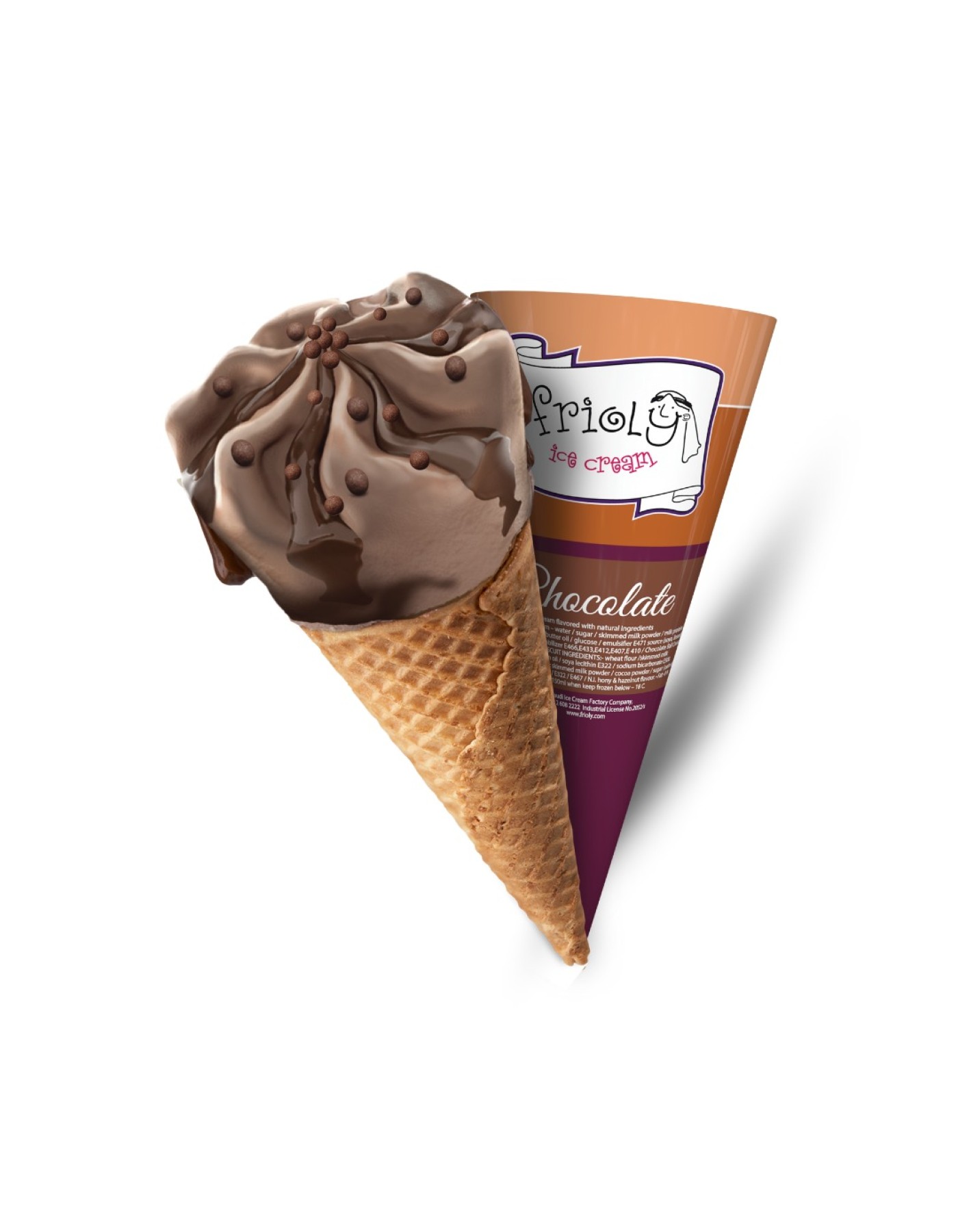 FRIOLY CHOCOLATE CONE ( 12X110 ML ) | Nass Foods | Bahrain