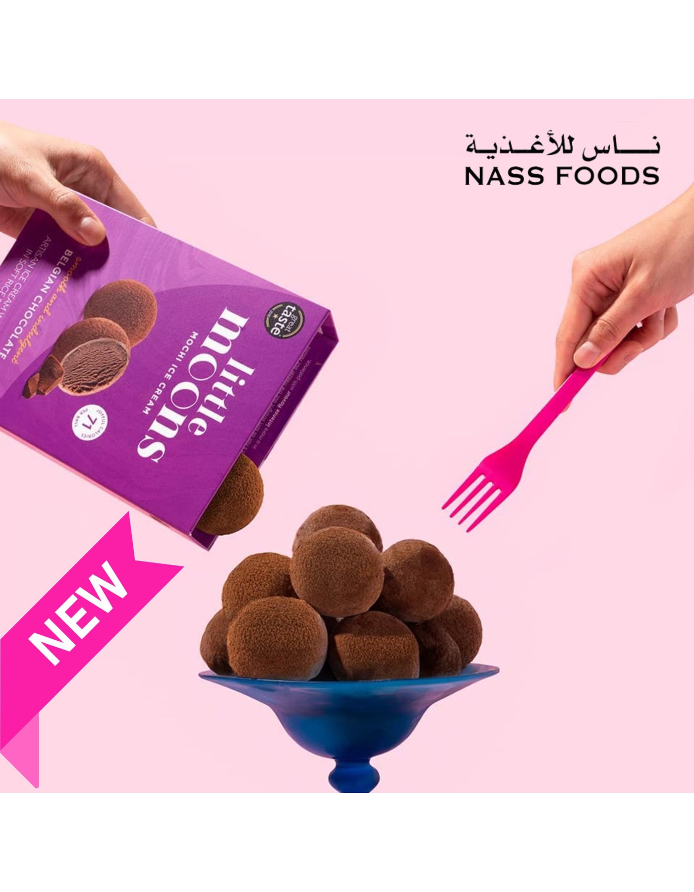 LITTLE MOONS BELGIAN CHOCOLATE MOCHI 192GMS | Nass Foods | Bahrain